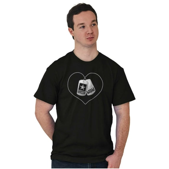 United States Army Mom Dog Tag Heart Men's Graphic T Shirt Tees Brisco Brands M
