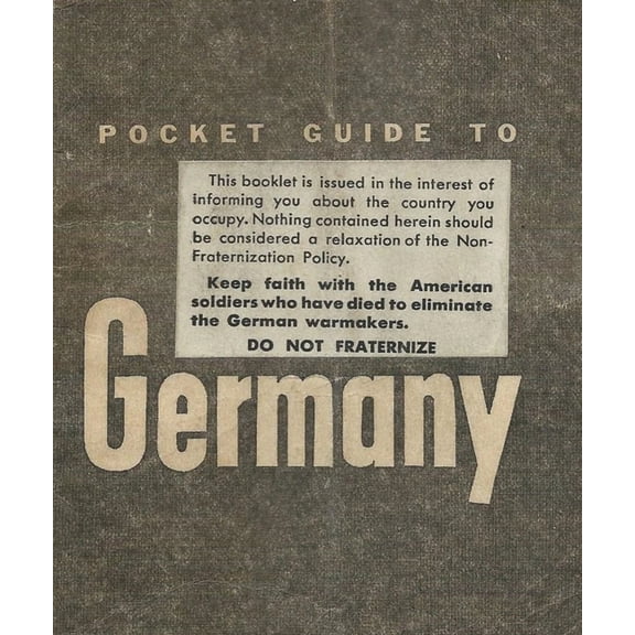 United States Army Pocket Guide To Germany, (Paperback)