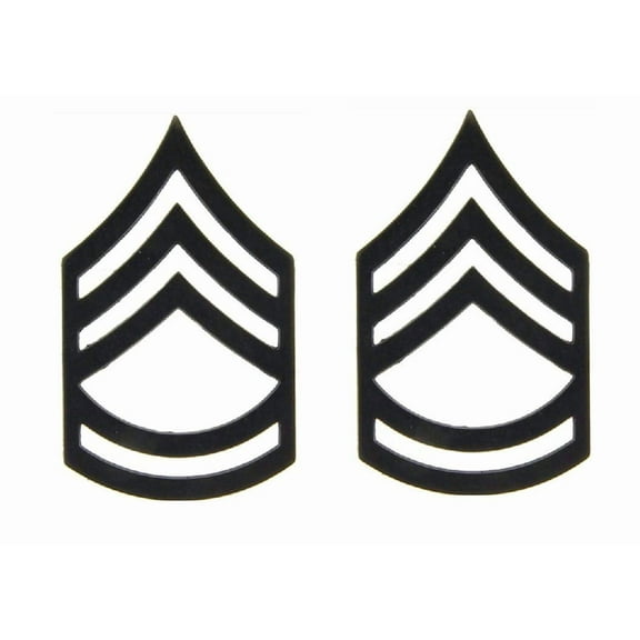 United States Army SFC E7 Insignia of Rank 1.25" Black Lapel Pins Set of Two