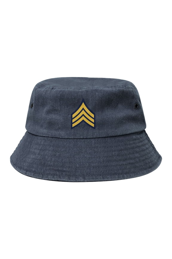 United States Army Sergeant Washed Bucket Hat For Men Women Denim Bucket Hat Sun Hat Cowboy Fishing Beach Hat