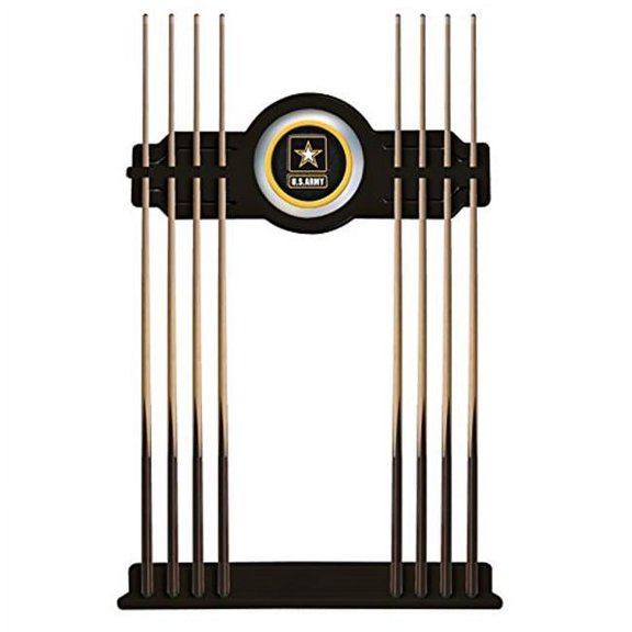 United States Army Solid Wood Cue Rack with a Black Finish