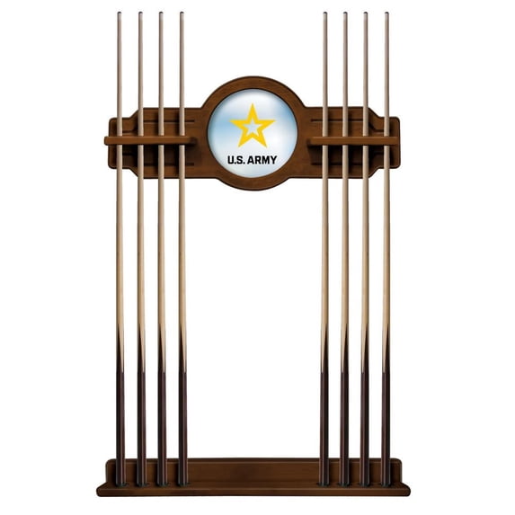 United States Army Solid Wood Cue Rack with a Chardonnay Finish