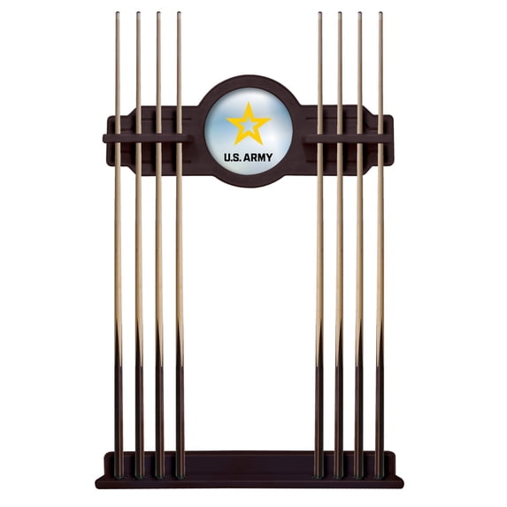 United States Army Solid Wood Cue Rack with a English Tudor Finish