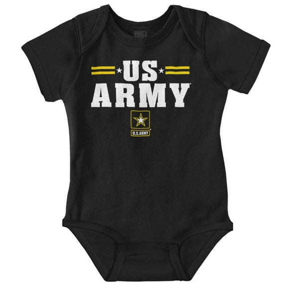 United States Army Star Logo Military Romper Boys or Girls Infant Baby Brisco Brands 12M