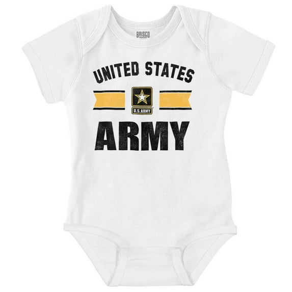 United States Army Star Logo Ribbon Romper Boys or Girls Infant Baby Brisco Brands 12M