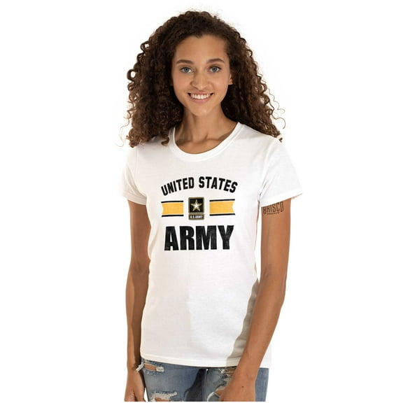 United States Army Star Logo Ribbon Women's T Shirt Ladies Tee Brisco Brands M