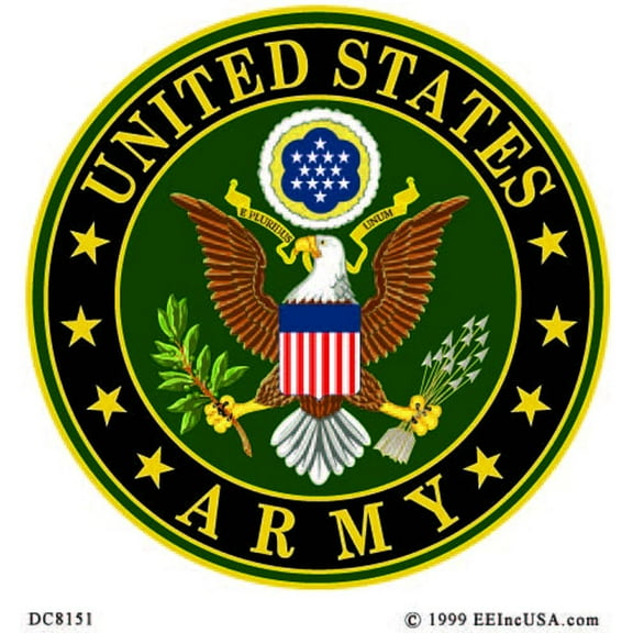 Eagle Emblems DC8151 Sticker - Army Symbol - Clear Vinyl - 3.5 x 4.13 in.