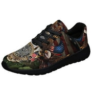 United States Army Veteran American flag US Shoes Sneakers for Women Men Black Size 8