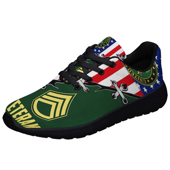 United States Army Veteran Shoes Sneakers for Women Men Black Size 11