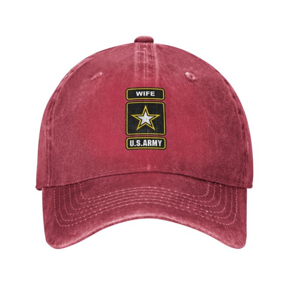 United States Army Wife Logo Cowboy Hat Baseball Hat Trucker Hat For Men Women Retro Denim Hats Baseball Cap Dad Hat