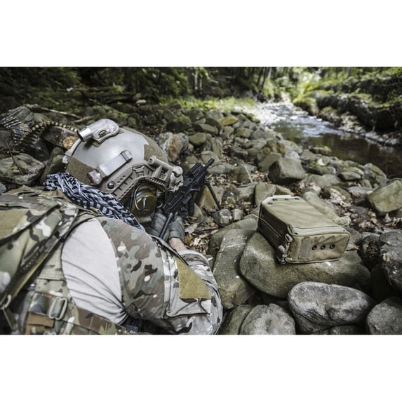 United States Army ranger machine gunner in the forest. Poster Print by Oleg Zabielin/Stocktrek Images