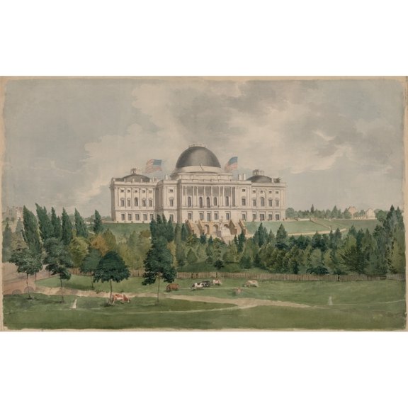 United States Capitol Building In 1828 History (24 x 18)