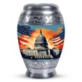 thumbnail image 1 of United States Capitol With Flag Cremation Urns For Ashes, Cremation Urns For Men, Funeral Urns For Adult Human Ashes, Urns For Women, Metal Urns, Urn For Female Ashes, Memorial Urn For Ashes 10 Inch, 1 of 5