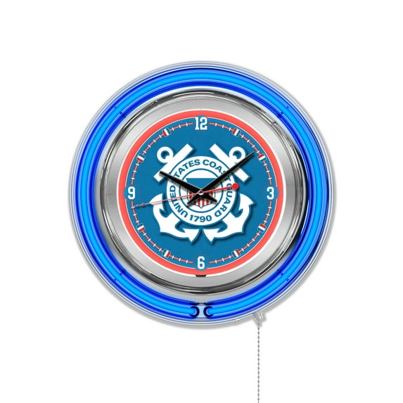United States Coast Guard 15" Double Neon Wall Clock