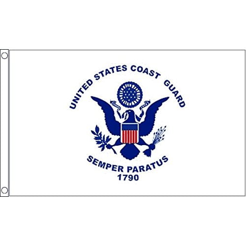 AZ Flag United States Coast Guard Flag 2x3 ft 100D Polyester 2 Grommets