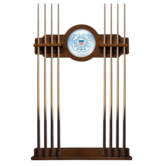 United States Coast Guard Solid Wood Cue Rack with a Chardonnay Finish