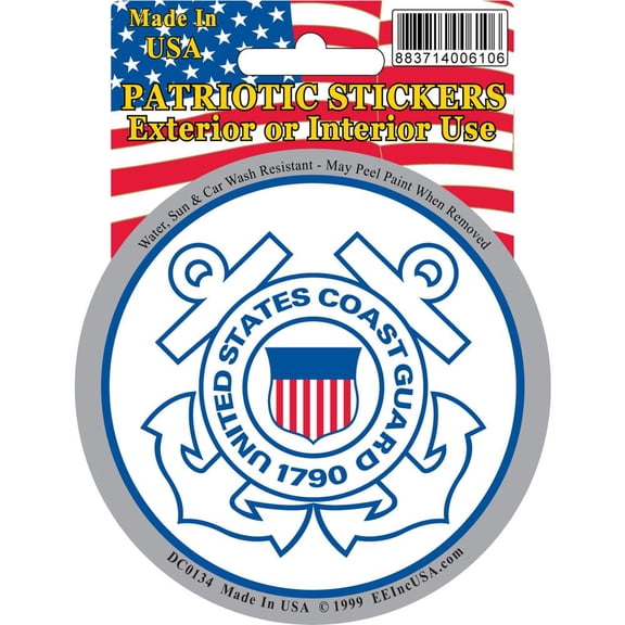 Eagle Emblems DC0134 Sticker - United States Coast Guard, Logo - 3.5 in.