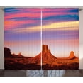 thumbnail image 1 of Ambesonne United States Curtains 2 Panel Set, Monument Valley, 108" x 96", Dark Orange Pink Blue, 1 of 3