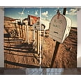 thumbnail image 1 of Ambesonne United States Curtains 2 Panel Set, Old Mailboxes, 108" x 108", Brown Blue White, 1 of 3