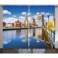 thumbnail image 1 of Ambesonne United States Curtains 2 Panel Set, Providence River, 108" x 63", Multicolor, 1 of 3