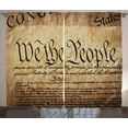 thumbnail image 1 of Ambesonne United States Curtains 2 Panel Set, Constitution Text, 108" x 84", Pale Brown, 1 of 3