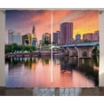 thumbnail image 1 of Ambesonne United States Curtains 2 Panel Set, Hartford Evening, 108" x 96", Multicolor, 1 of 3