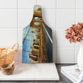 thumbnail image 1 of United States Cutting Board, Early Morning on Famous Brooklyn Bridge NYC Architecture, Decorative Tempered Glass Cutting and Serving Board, Wine Bottle Shape, Pale Brown Pale Blue, by Ambesonne, 1 of 1