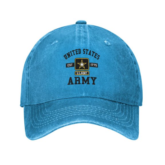 United States Est 1775 Us Army Unisex Adult Washed Denim Cotton Sport Outdoor Baseball Cap Adjustable Cowboy Baseball Hat