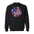 thumbnail image 1 of United States Flag Love Design Sweatshirt Women - Women Sweatshirt, Black, 3XL, 1 of 4