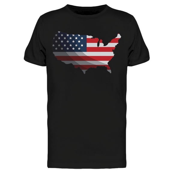 United States Flag Map T-Shirt Men -Image by Shutterstock, Male Large