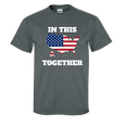 thumbnail image 1 of United States Flag Map We Are In This Together Adult Unisex Short Sleeve T-shirt-Heather Grey-large, 1 of 4