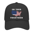 thumbnail image 1 of United States Flag Map We Are In This Together Embroidered Performance Hat, Black, 1 of 4