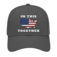 thumbnail image 1 of United States Flag Map We Are In This Together Embroidered Performance Hat, Charcoal, 1 of 4