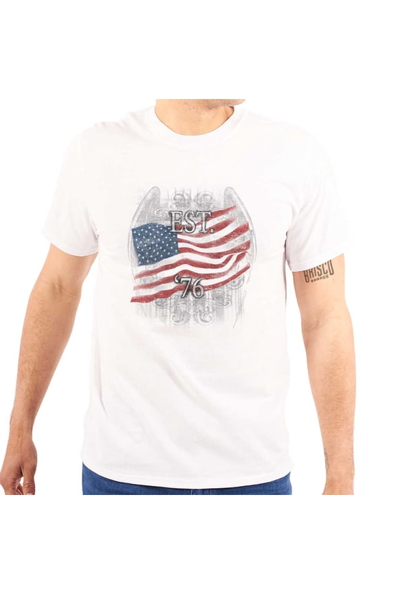 United States Flag Patriotic American Men's Graphic T Shirt Tees Brisco Brands L