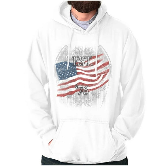 United States Flag Patriotic American Unisex Plus Fleece Graphic Hoodie Brisco Brands 5X