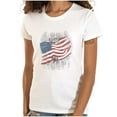 thumbnail image 1 of United States Flag Patriotic American Womens Slim Fit Graphic Tee Brisco Brands X, 1 of 6