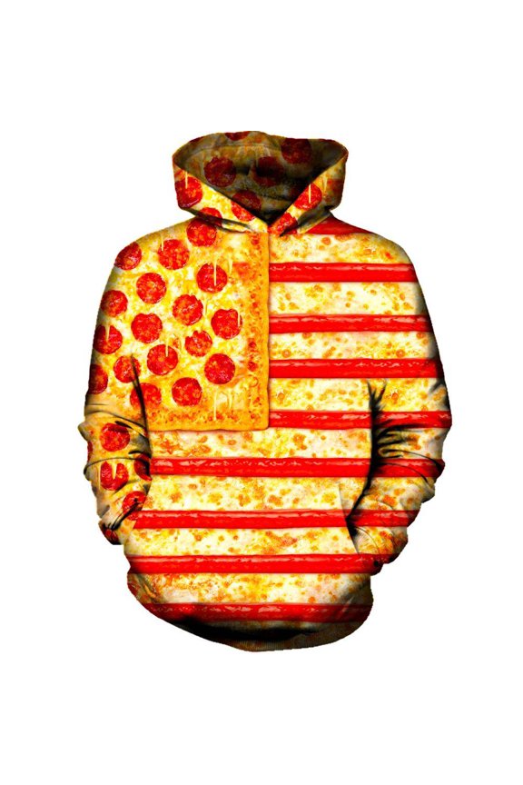 United States Flag Pizza All Over Print Unisex Tee Sweatshirt Hoodie