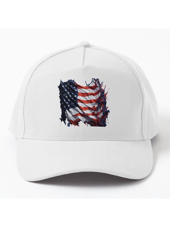 United States Flag Splash Baseball Cap, Abstract American Graphic Design, Classic Hat