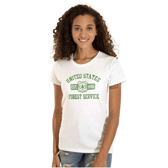 United States Forest Service Camping Women's T Shirt Ladies Tee Brisco Brands S