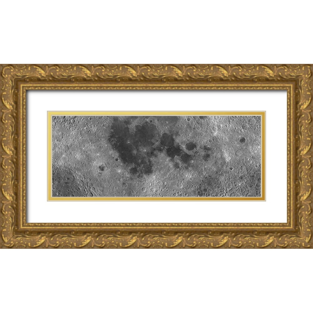 United States Geological Survey - United States Geological Survey 32x15 Gold Ornate Wood Framed With Double Matting Museum Art Print Titled Unmarked Map Of The Moon Projection 63f1863d 4c7d 44af 96f0 235428838d77.d0e9be0cd0ddda494c090d66036c227c