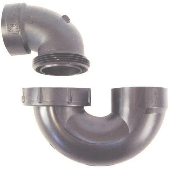 US Hardware Bathtub Trap Bathroom P-Trap - ABS, Black - 1 Piece