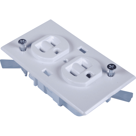United States Hardware Conventional Mobile Home Duplex Outlet - Pack of 2 Indoor & Outdoor Use, NEC-Compliant