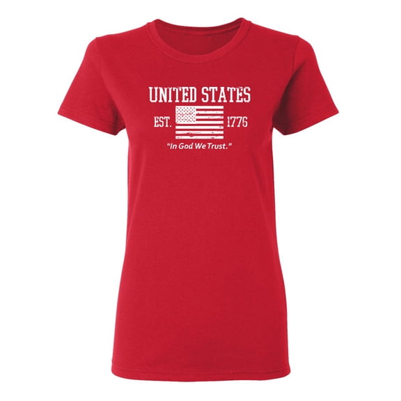 United States In God We Trust Sarcastic Novelty Gift Idea Adult Humor Funny Women's Casual Tees