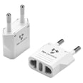 thumbnail image 1 of United States to Indonesia / Bali Travel Power Adapter to Connect North American Electrical Plugs to Indonesian Outlets for Cell Phones, Tablets, eReaders, and More (2-Pack, White), 1 of 5