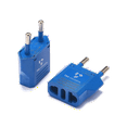 thumbnail image 1 of United States to Latvia Travel Power Adapter to Connect North American Electrical Plugs to Latvian Outlets for Cell Phones, Tablets, eReaders, and More (2-Pack, Blue), 1 of 5