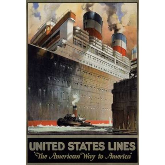 United States Lines/Leviathan Poster Print by R.S. Pike (20 x 28)