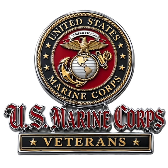 United States MARINE CORPS USA Theme Metal Sign Car Emblem Badge ...