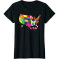 United States Map All The States Colorful USA TShirt School
