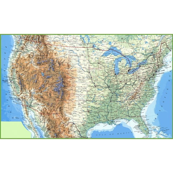 United States Map - CANVAS OR PRINT WALL ART