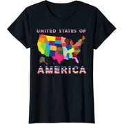 United States Map Colorful USA 50 States of America T-Shirt